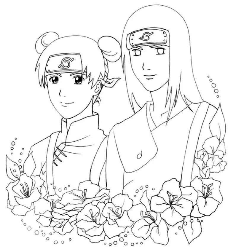 Dibujos para colorear NARUTO, Naruto - Ten y Neji para imprimir Dibujos para colorear NARUTO, Naruto - Ten y Neji para imprimir