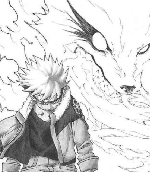 Dibujos para colorear de Naruto y el zorro de 9 colas - Imagui