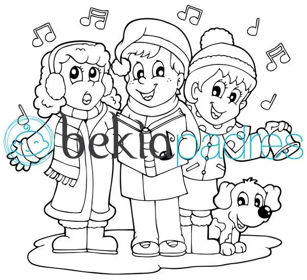 Villancicos: dibujo para colorear