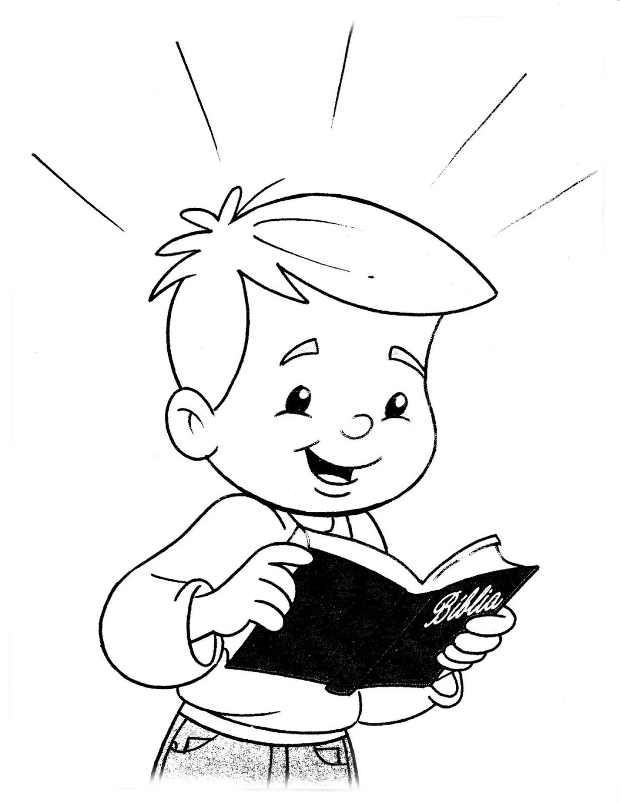 Dibujos para colorear de niños leyendo la biblia - Imagui