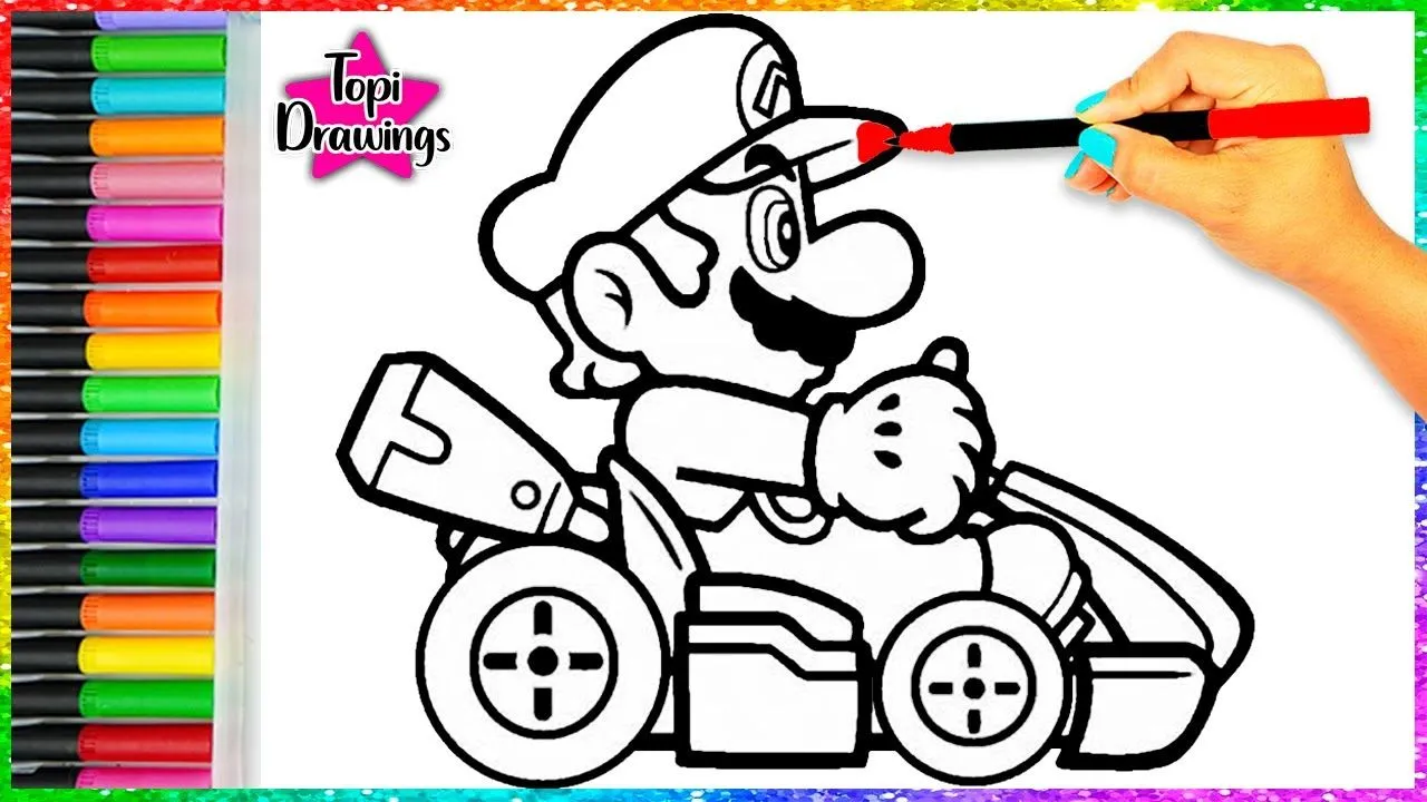 Dibujos de Colorear para niños de SUPER MARIO BROS, Dibuja y Colorea a  SUPER MARIO KART - YouTube