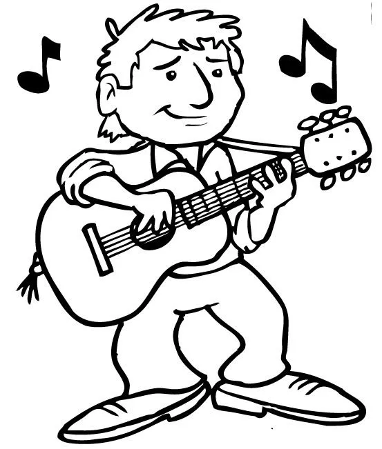 Dibujos para colorear de niños tocando guitarra - Imagui