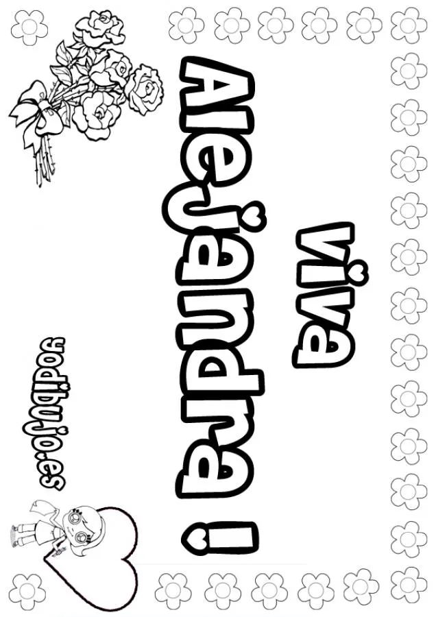 Dibujos para colorear NOMBRES NIÑAS, ALEJANDRA para imprimir Dibujos para colorear NOMBRES NIÑAS, ALEJANDRA para imprimir