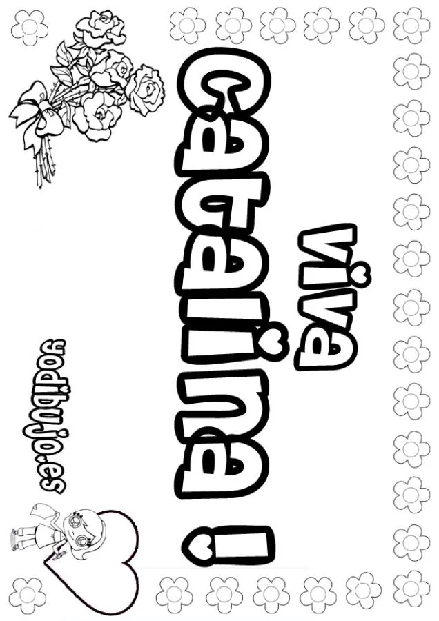 Dibujos para colorear NOMBRES NIÑAS, CATALINA para imprimir