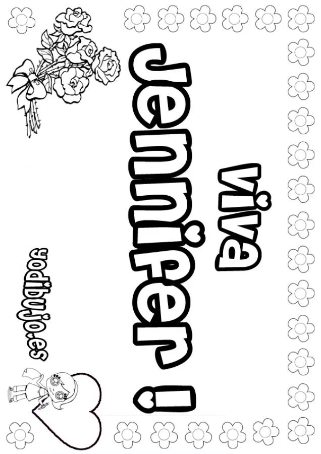 Dibujos para colorear NOMBRES NIÑAS, JENNIFER para imprimir Dibujos para colorear NOMBRES NIÑAS, JENNIFER para imprimir