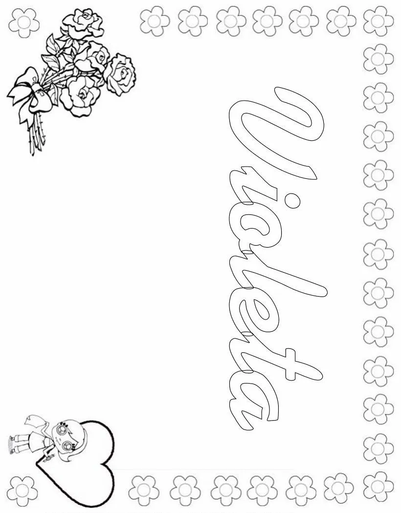 Dibujos para colorear NOMBRES NIÑAS, VIOLETA para imprimir Dibujos para colorear NOMBRES NIÑAS, VIOLETA para imprimir