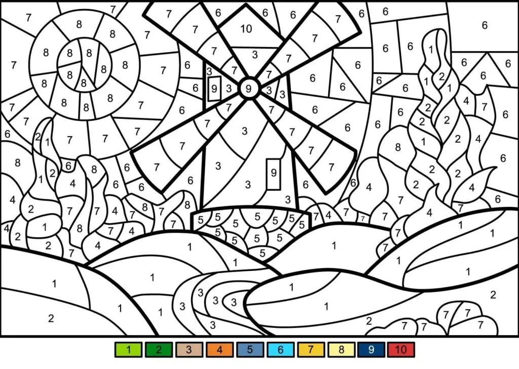 Dibujos para colorear por Número - 100 Dibujos para colorear