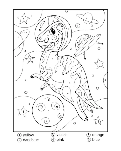 Dibujos de colorear por números la actividad de los dinosaurios para  colorear | Vector Premium