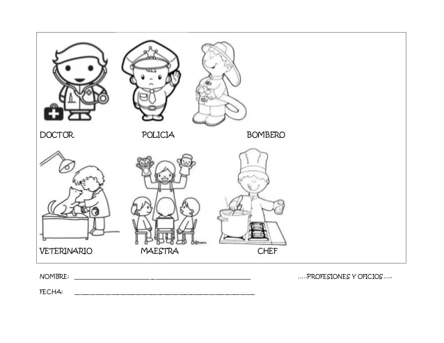 Dibujos Para Colorear De Oficios Para Niños | oficios y ...