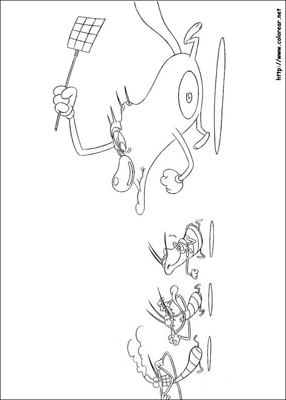 Dibujos para colorear de Oggy y las cucarachas Dibujos para colorear de Oggy y las cucarachas
