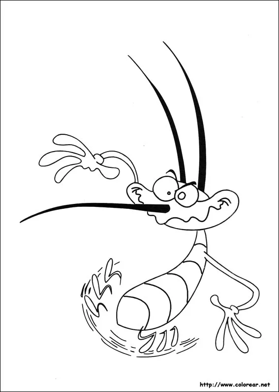 Dibujos para colorear de Oggy y las cucarachas Dibujos para colorear de Oggy y las cucarachas