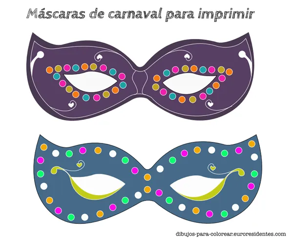 Dibujos para Colorear: Originales y bonitas máscaras de carnaval ...