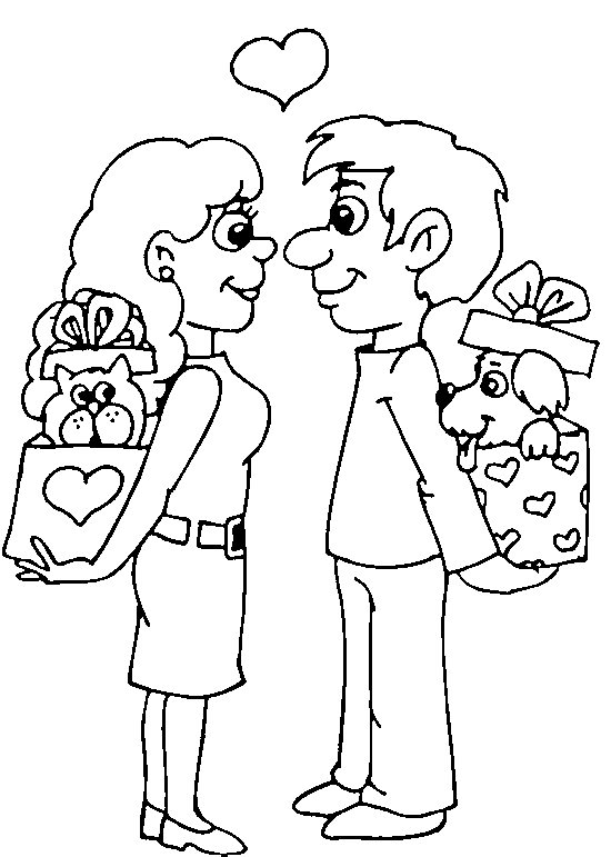 Dibujos para colorear de Parejas de enamorados, Plantillas para ...