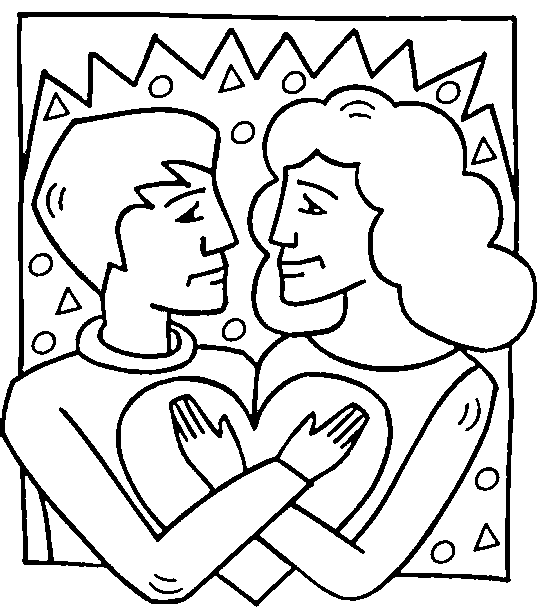 Dibujos para colorear de Parejas de enamorados, Plantillas para ...