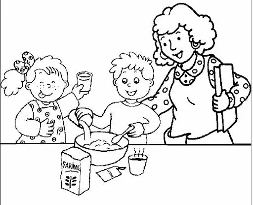 Dibujos de niños y niñas cocinando - Imagui