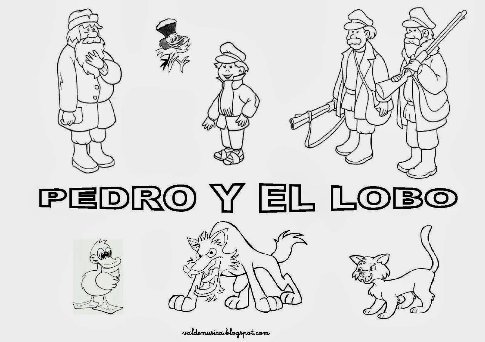 Dibujos para colorear de pedro y el lobo - Imagui
