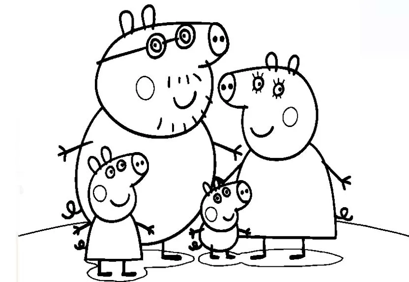 DIBUJOS PARA COLOREAR: Peppa Pig