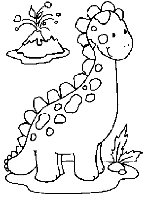 Dibujos Para Colorear: Pequeño Dinosaurio Para Colorear