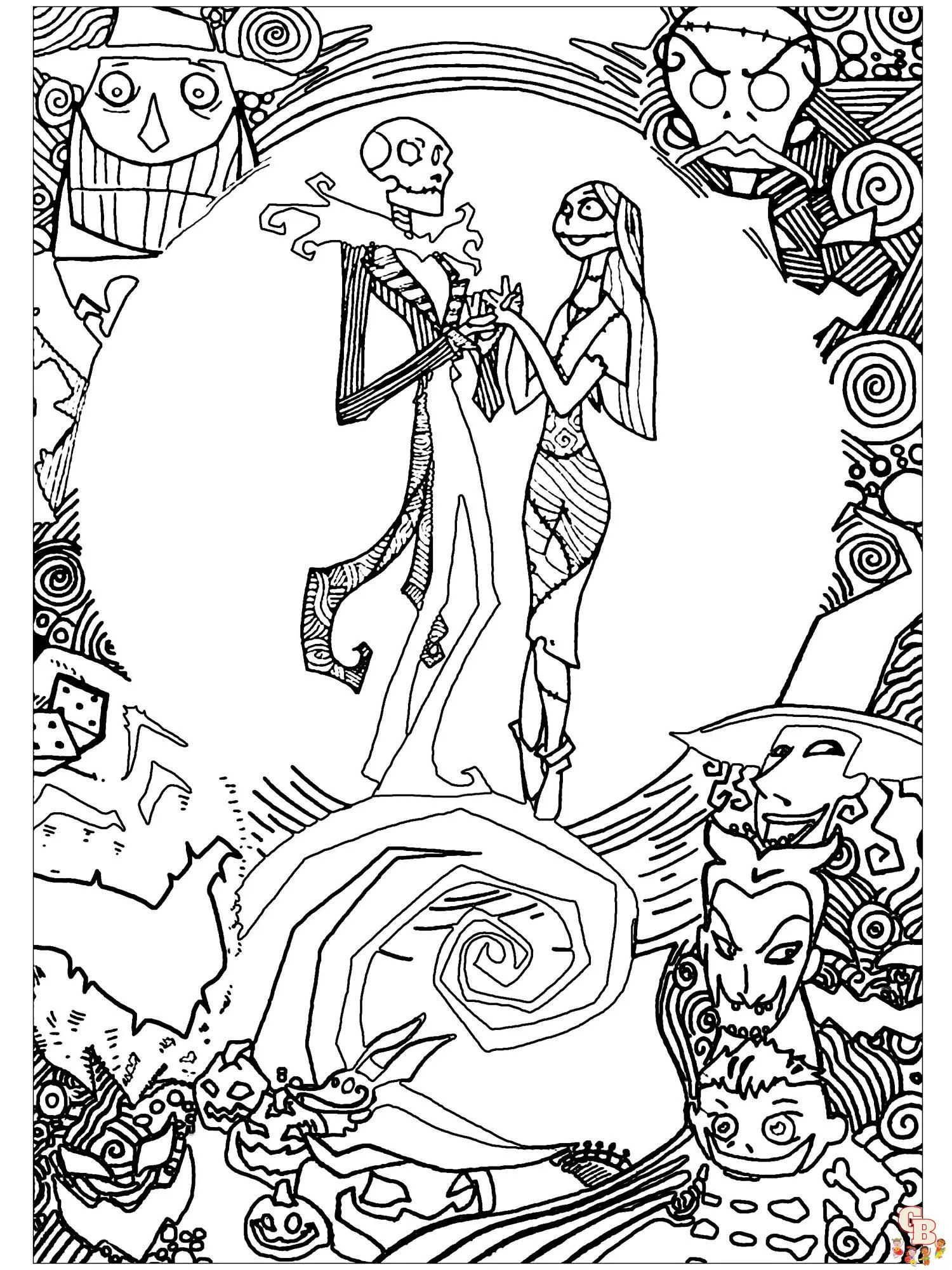 Dibujos para colorear PESADILLA ANTES DE NAVIDAD para imprimir gratis Dibujos para colorear PESADILLA ANTES DE NAVIDAD para imprimir gratis
