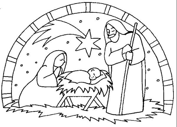 Dibujos para colorear de Pesebre, nacimiento, portal de belen ...