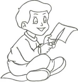 DIBUJOS PARA COLOREAR PINTAR IMAGENES: DIBUJO DE UN NIÑO CORTANDO ... DIBUJOS PARA COLOREAR PINTAR IMAGENES: DIBUJO DE UN NIÑO CORTANDO ...