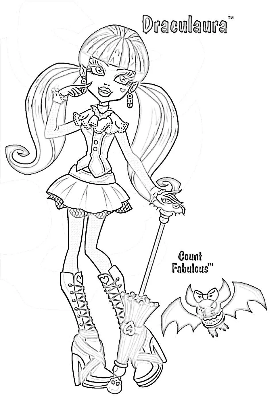 Dibujos para Colorear, Pintar , imprimir.....: Draculaura Dibujos para Colorear, Pintar , imprimir.....: Draculaura