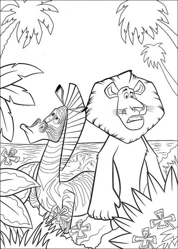 Dibujos para colorear y pintar MADAGASCAR - madagascar Alex y Marty Dibujos para colorear y pintar MADAGASCAR - madagascar Alex y Marty