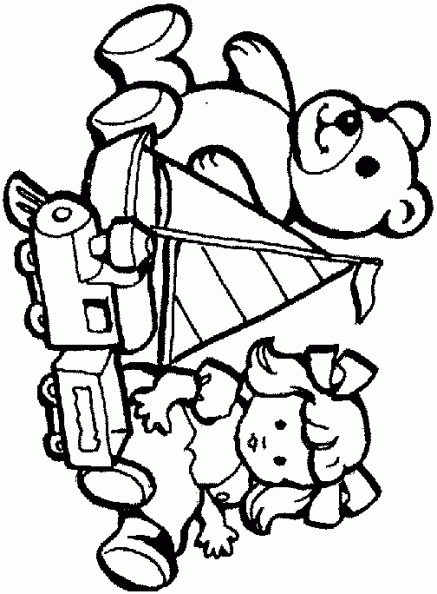 Niño con juguetes para colorear - Imagui