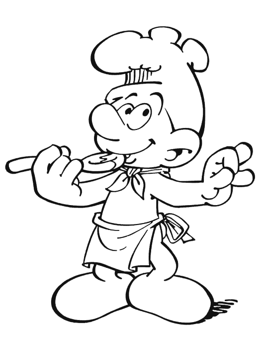 Colorear Pitufo Goloso