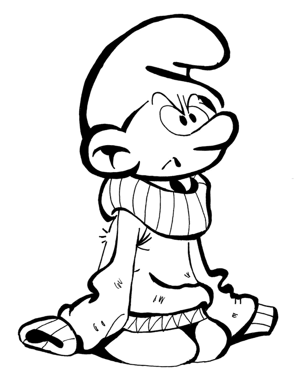 Dibujos para Colorear Pitufo Gruñón