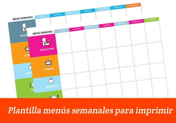 Dibujos para Colorear: Plantilla de menú semanal para imprimir