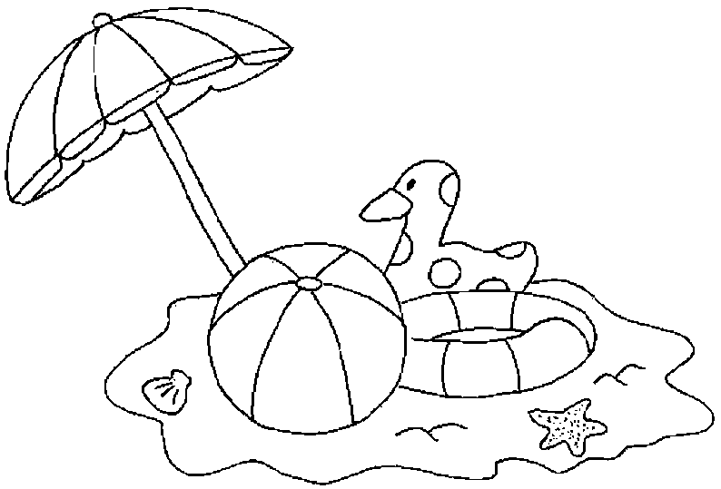 Dibujos para colorear de Playa, juguetes de playa, accesorios ...