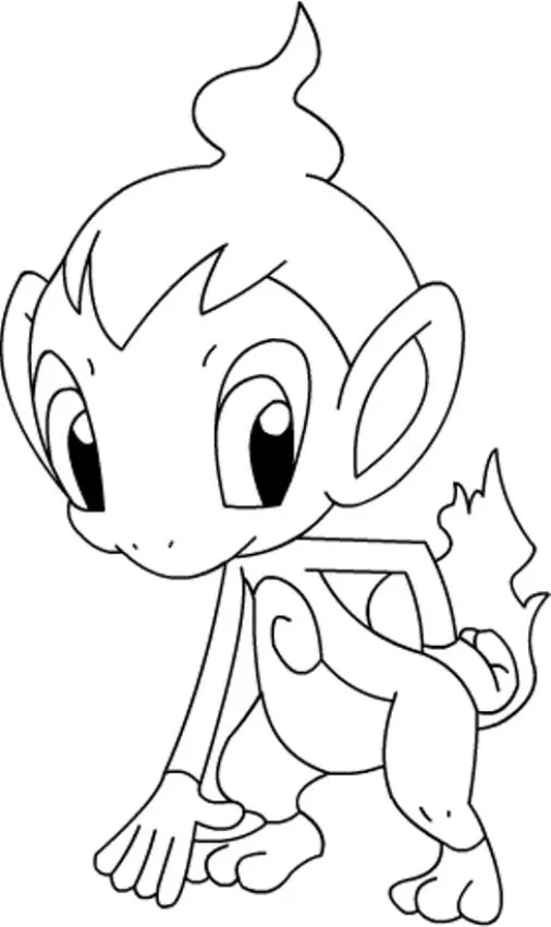 Dibujos para colorear POKEMON FUEGO, Pokemon Chimchar para imprimir