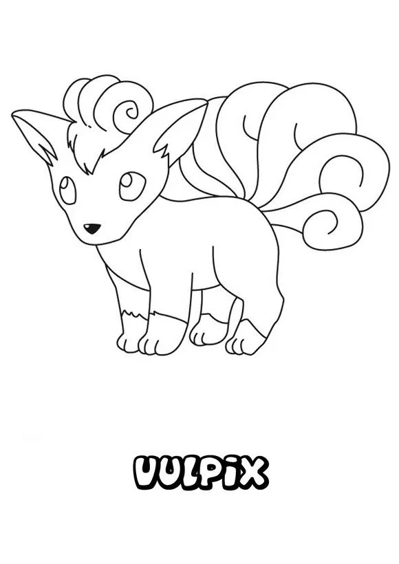 Dibujos para colorear POKEMON FUEGO, Pokemon Vulpix para imprimir