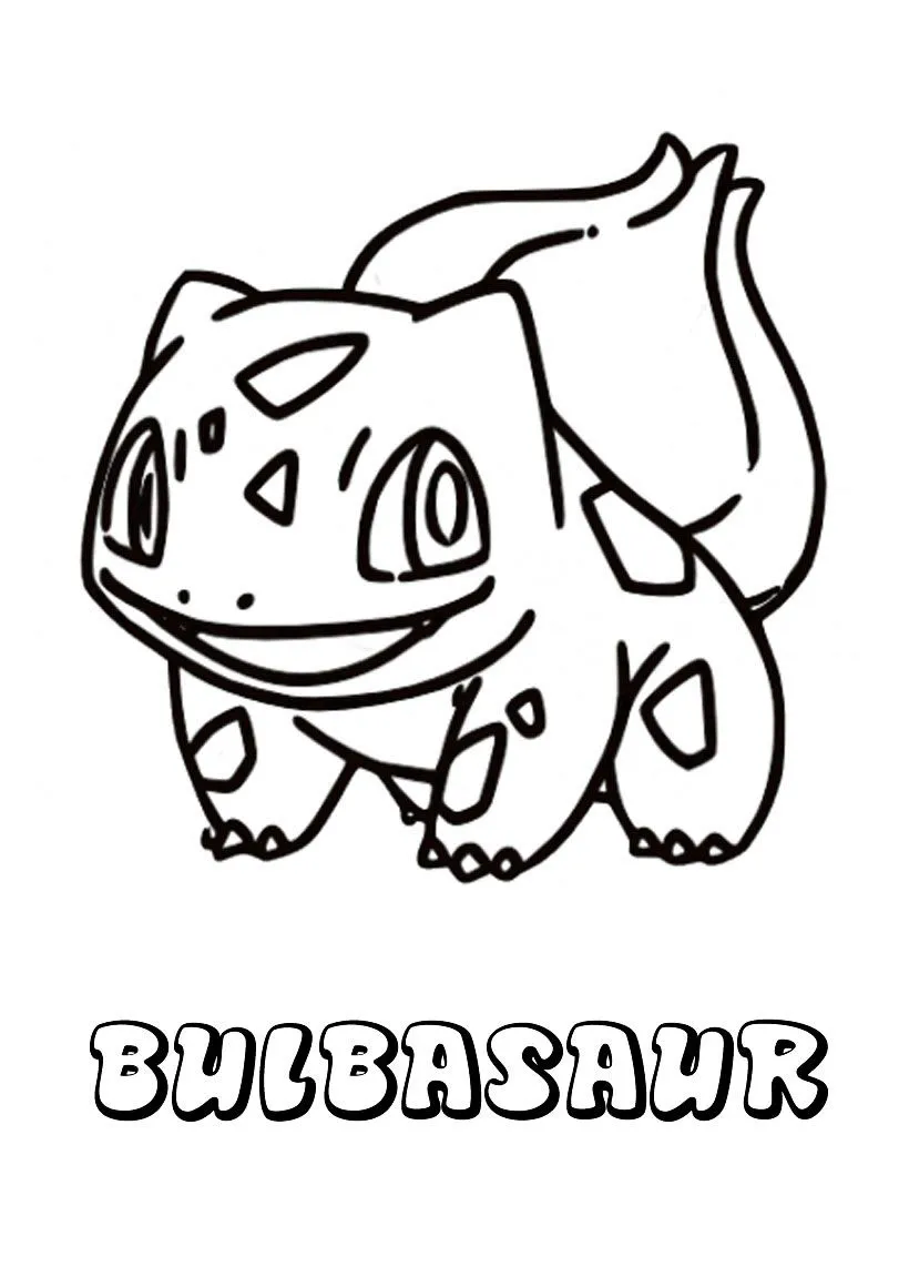Dibujos para colorear POKEMON PLANTA, Bulbazaur para imprimir