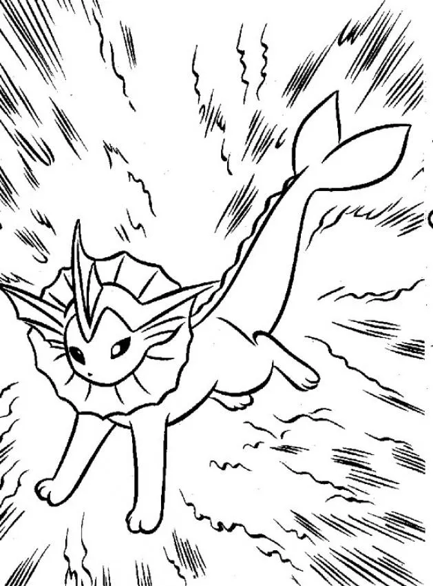 Dibujos para colorear POKEMON, Vaporeon para imprimir Dibujos para colorear POKEMON, Vaporeon para imprimir