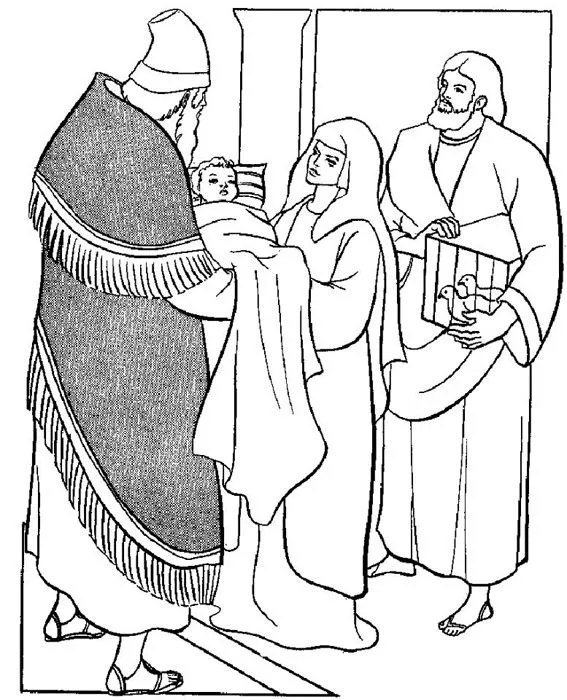 Dibujos para colorear de la presentación de Jesús en el Templo ... Dibujos para colorear de la presentación de Jesús en el Templo ...