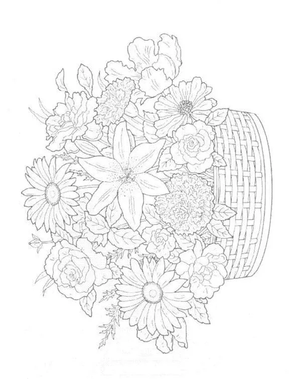 Dibujos para colorear de Ramos de flores, Plantillas para colorear ... Dibujos para colorear de Ramos de flores, Plantillas para colorear ...