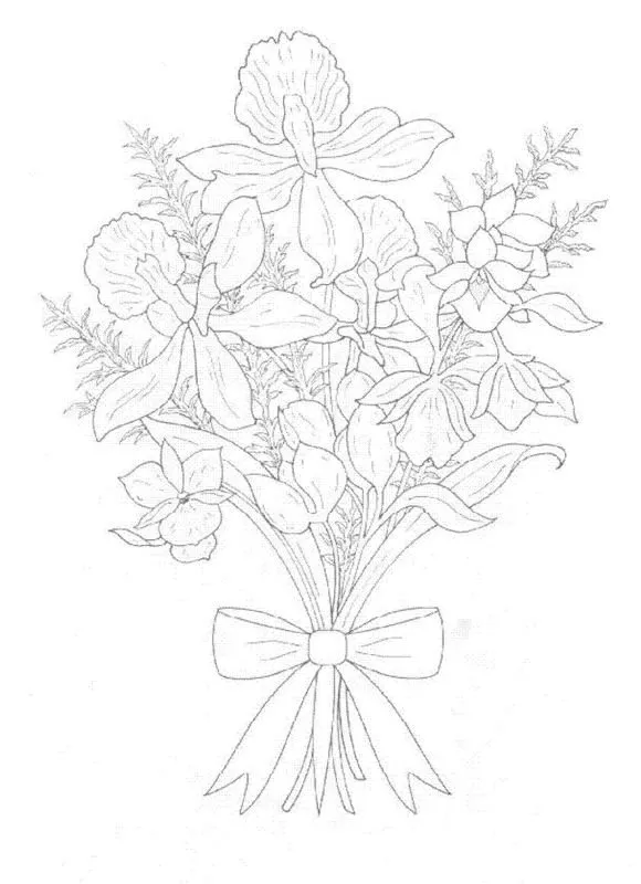 Dibujos para colorear de Ramos de flores, Plantillas para colorear ...