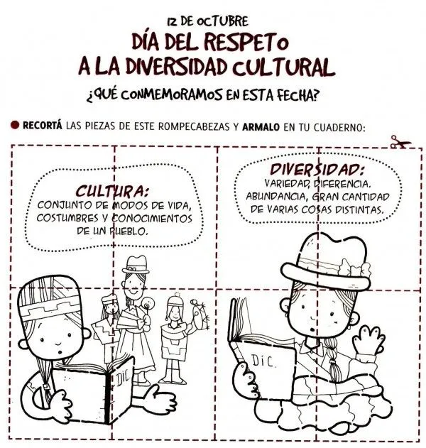 Dibujos para colorear del Día del Respeto a la Diversidad Cultural | Colorear imágenes Dibujos para colorear del Día del Respeto a la Diversidad Cultural | Colorear imágenes