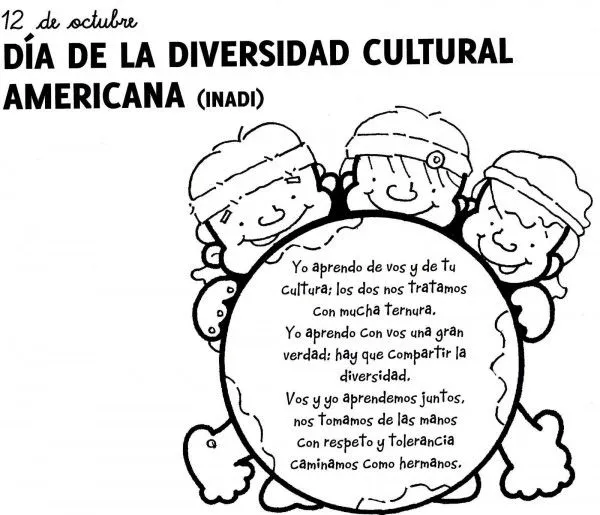 Dibujos para colorear del Día del Respeto a la Diversidad Cultural | Colorear imágenes Dibujos para colorear del Día del Respeto a la Diversidad Cultural | Colorear imágenes
