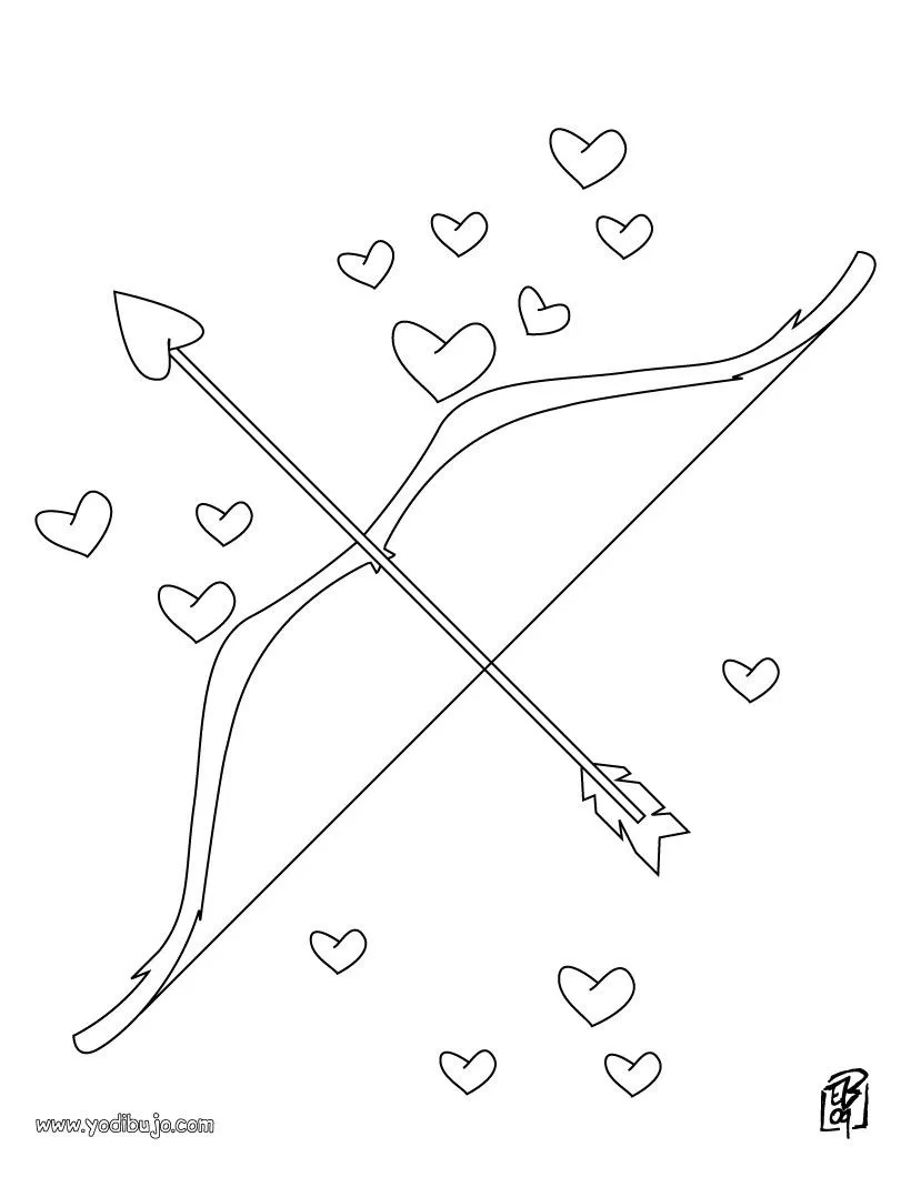 Dibujos para colorear SAN VALENTIN - Arco y flechas del Amor Dibujos para colorear SAN VALENTIN - Arco y flechas del Amor