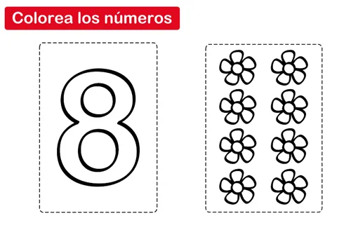 Dibujos para Colorear: Colorear el número 8