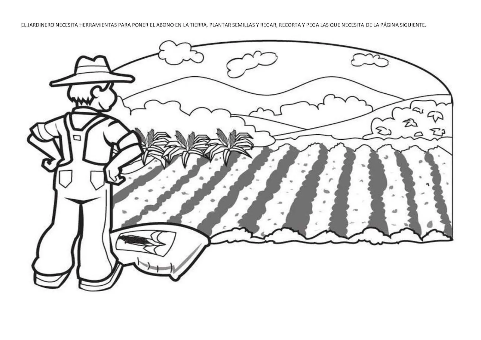 Dibujos para colorear siembra en primavera - Colorear dibujos infantiles Dibujos para colorear siembra en primavera - Colorear dibujos infantiles