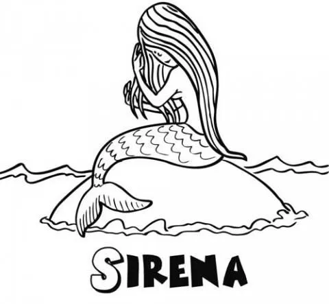 Dibujos de Sirena para colorear