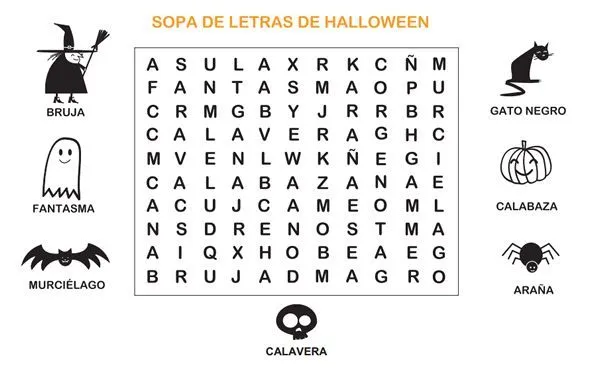 Dibujos para Colorear: Sopa de letras Halloween | Pasatiempos ... Dibujos para Colorear: Sopa de letras Halloween | Pasatiempos ...