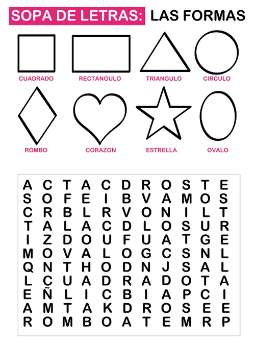 Dibujos para Colorear: Sopa de letras para niños Dibujos para Colorear: Sopa de letras para niños