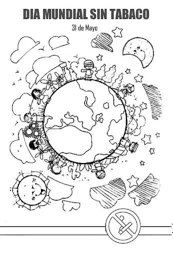 Dibujos para colorear día sin tabaco | Manualidades Infantiles Dibujos para colorear día sin tabaco | Manualidades Infantiles