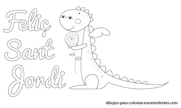 Dibujos para Colorear: Tarjetas y dibujos de Sant Jordi para imprimir Dibujos para Colorear: Tarjetas y dibujos de Sant Jordi para imprimir