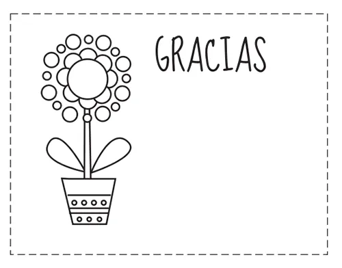 Dibujos para Colorear: Tarjetas de gracias para colorear